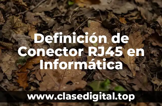 Definición de Conector RJ45 en Informática