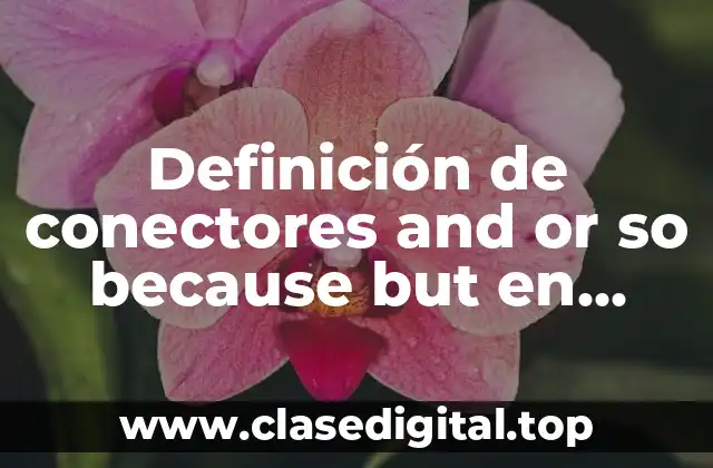 Definición de conectores and or so because but en inglés