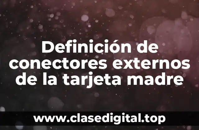 Ejemplos de conectores externos de la tarjeta madre