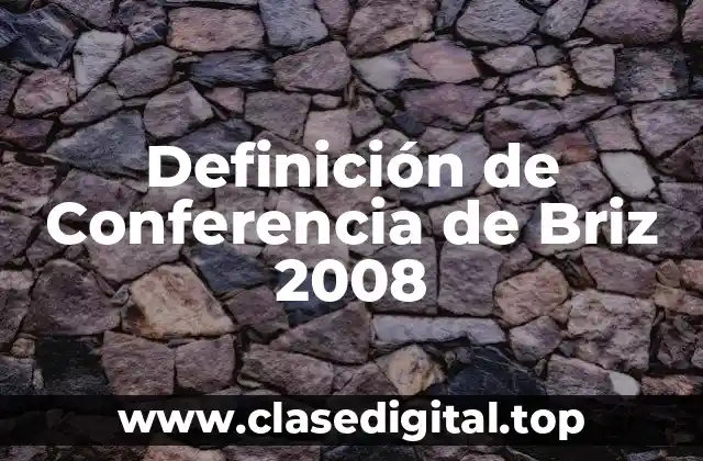 Definición de Conferencia de Briz 2008