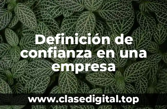 Definición de confianza en una empresa