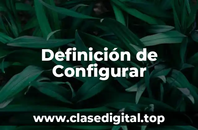Definición de Configurar