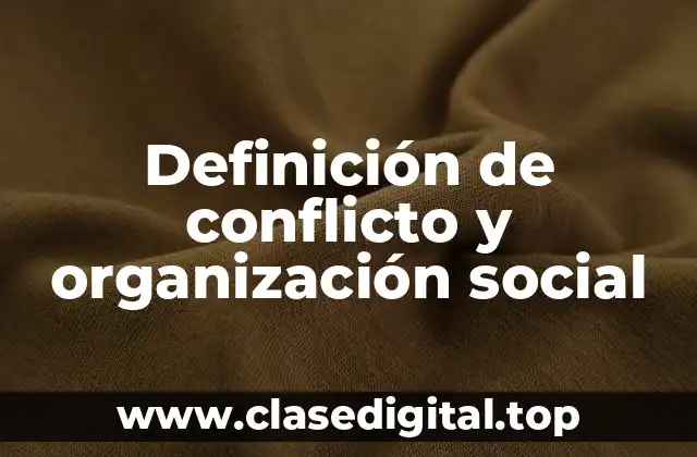 Definición de conflicto y organización social