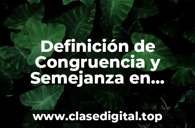 Definición de Congruencia y Semejanza en Figuras