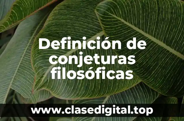 Definición de conjeturas filosóficas