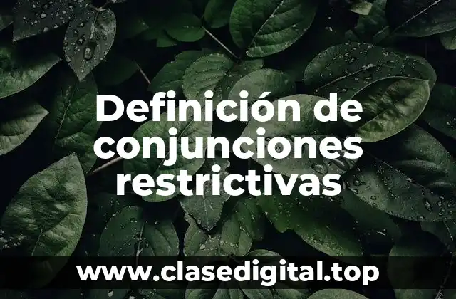Definición de conjunciones restrictivas