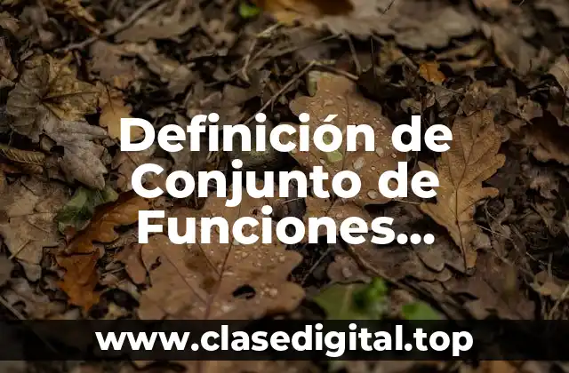 Definición de Conjunto de Funciones Polinomiales