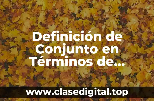 Definición de Conjunto en Términos de Computación