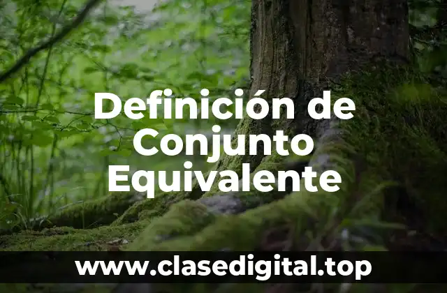 Definición de Conjunto Equivalente