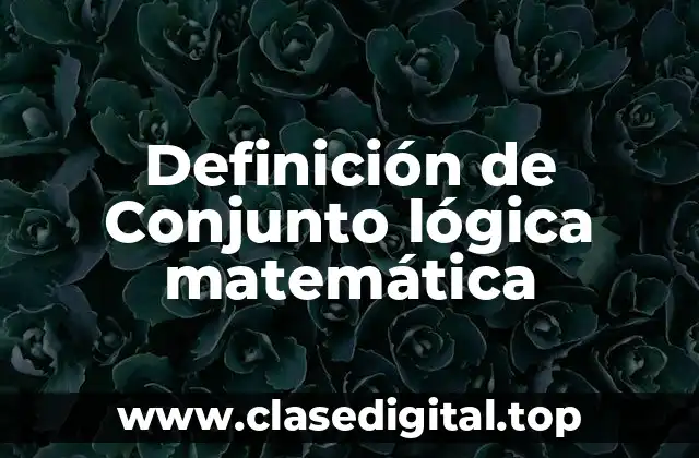 Definición técnica de Conjunto lógica matemática