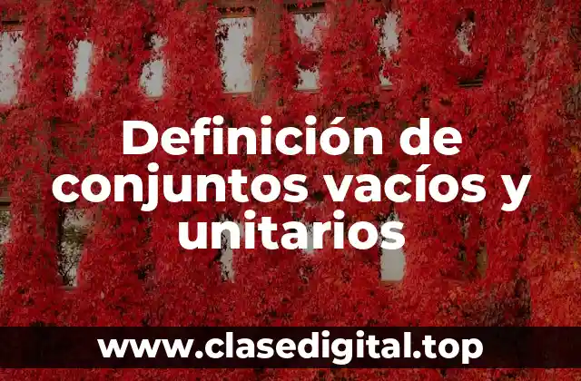 Ejemplos de conjuntos vacíos y unitarios