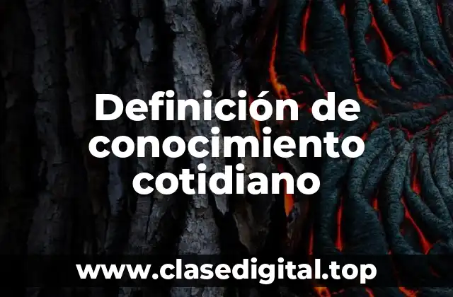 Definición técnica de conocimiento cotidiano