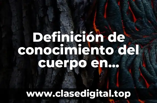 Definición de conocimiento del cuerpo en metodologia de la investigación