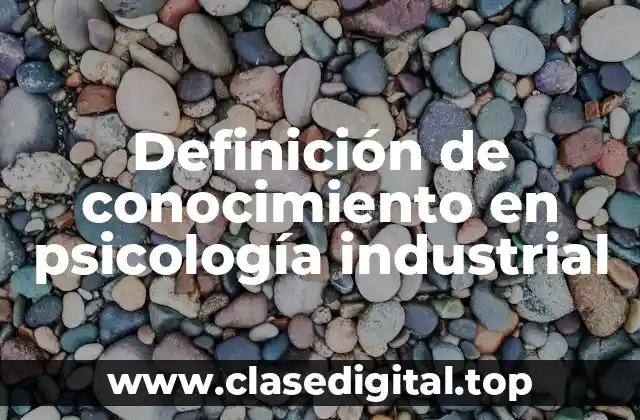 Definición de conocimiento en psicología industrial