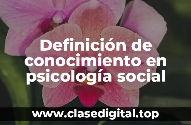 Definición de conocimiento en psicología social