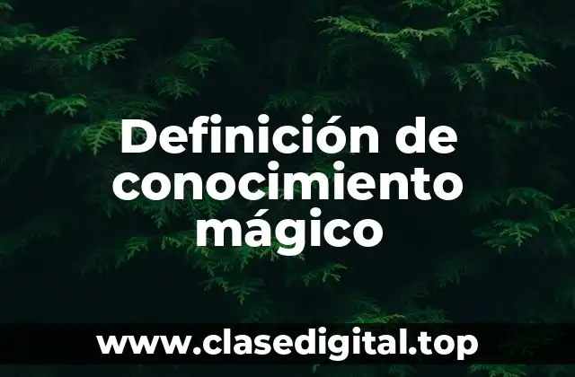 Definición de conocimiento mágico