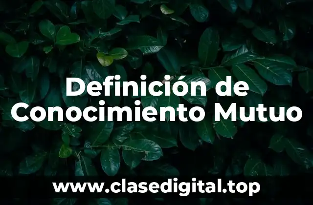 Definición técnica de Conocimiento Mutuo
