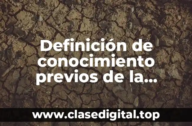 Definición de conocimiento previos de la clasificación de la estadística