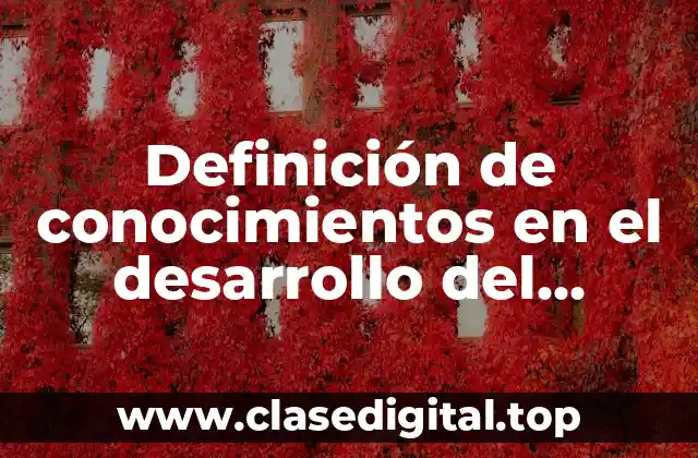 Definición de conocimientos en el desarrollo del talento humano