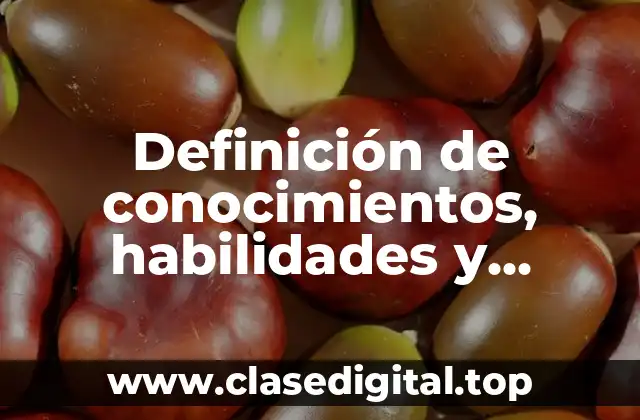 Ejemplos de conocimientos, habilidades y actitudes