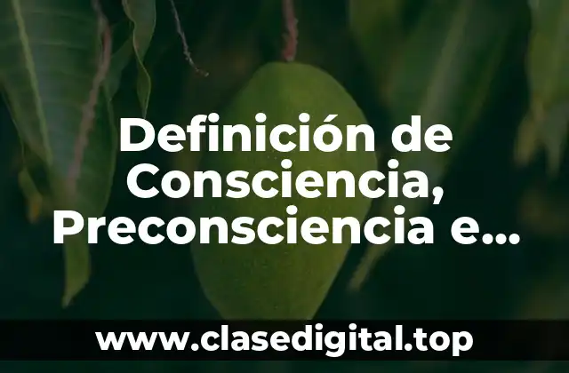 Definición de Consciencia, Preconsciencia e Inconsciencia