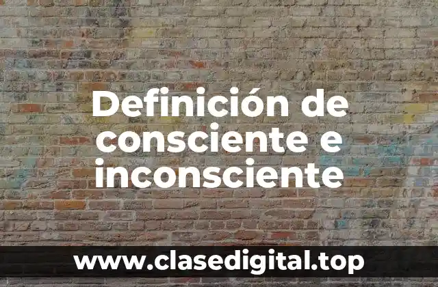 Definición de consciente e inconsciente