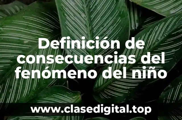 Definición de consecuencias del fenómeno del niño