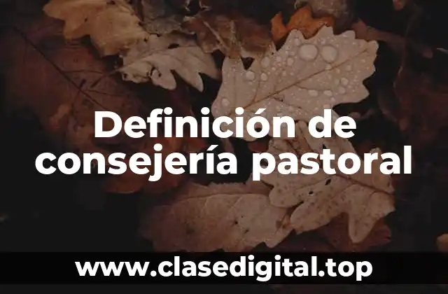 Definición de consejería pastoral