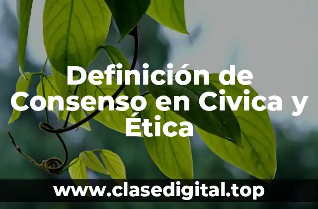 Definición de Consenso en Civica y Ética