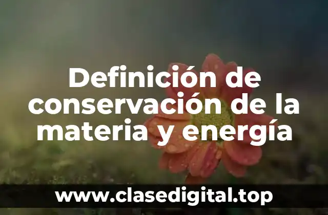 Definición de conservación de la materia y energía