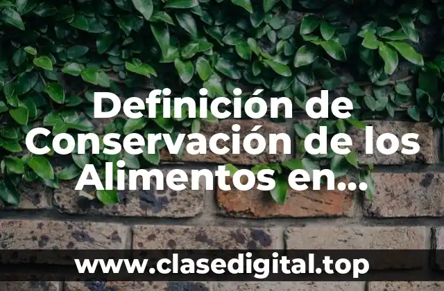 Definición de Conservación de los Alimentos en Escaldado