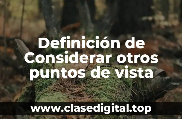 Definición de Considerar otros puntos de vista