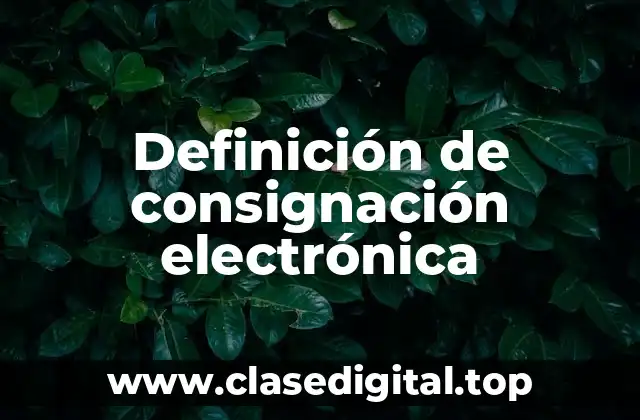 Definición de consignación electrónica