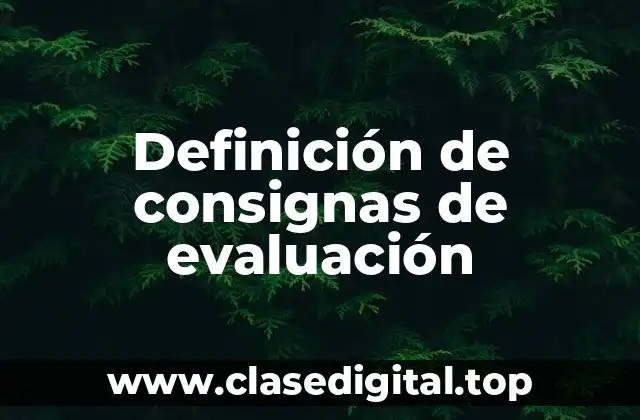 Definición de consignas de evaluación