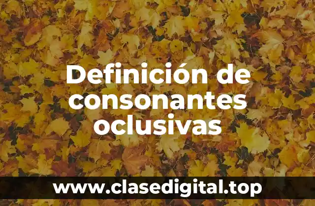 Ejemplos de consonantes oclusivas