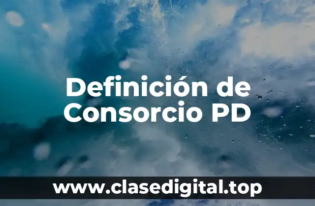 Definición de Consorcio PD