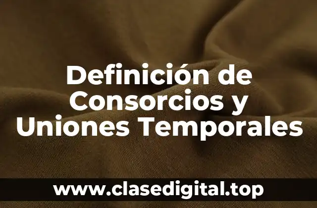Definición de Consorcios y Uniones Temporales