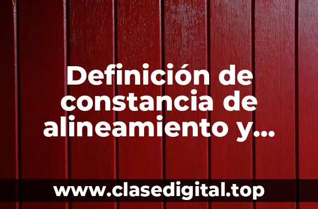 Definición de constancia de alineamiento y número oficial Puebla