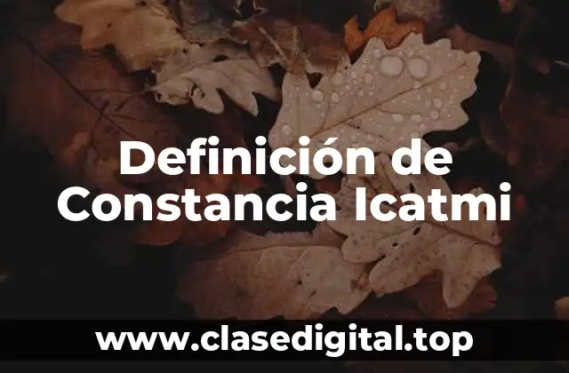 Definición de Constancia Icatmi