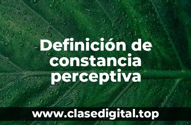 Ejemplos de constancia perceptiva