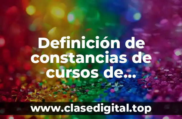 Definición de constancias de cursos de matemáticas