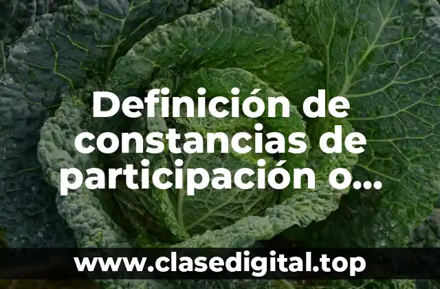 Definición de constancias de participación o impartición de cursos