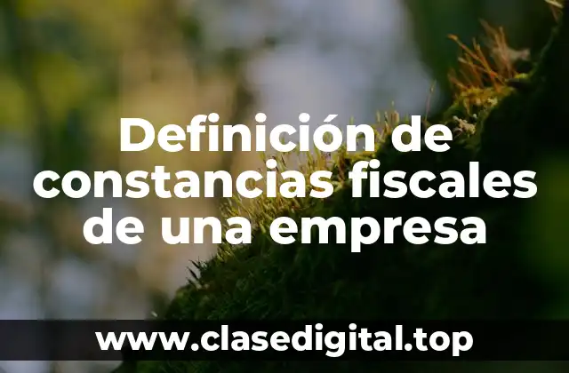 Definición de constancias fiscales de una empresa