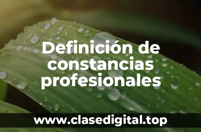 Ejemplos de constancias profesionales