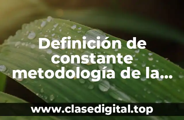 Definición de constante metodología de la investigación