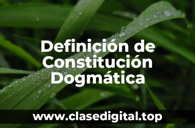 Definición de Constitución Dogmática