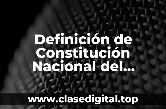 Definición de Constitución Nacional del Paraguay