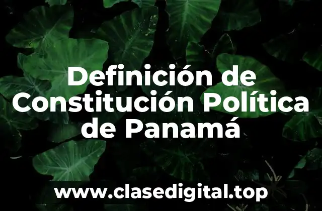 Definición de Constitución Política de Panamá
