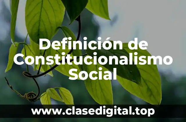 Definición de Constitucionalismo Social