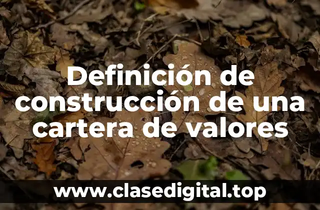 Definición de construcción de una cartera de valores